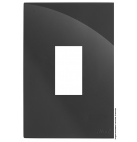 Placa 1 Módulo Vertical com Suporte 4x2 - RECTA Grafite Gloss